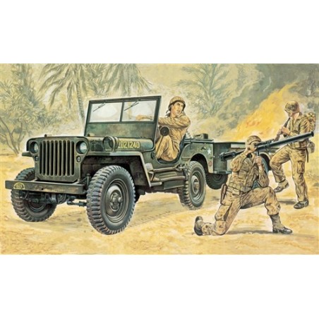 1:35 WILLYS MB JEEP WITH TRAILER