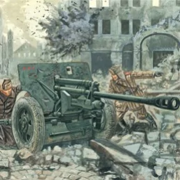 WWII-ZIS 3 AT GUN WITH SERVANTS