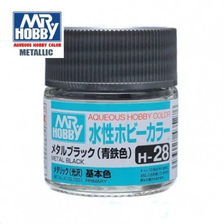 Mr.HOBBY AQUEOUS COLOR H028 - Negro metalizado