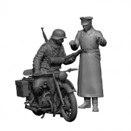 ZVEZDA 3632 - German R-12 heavy motorcycle with driver and officer - ESCALA - ESCALA1/35