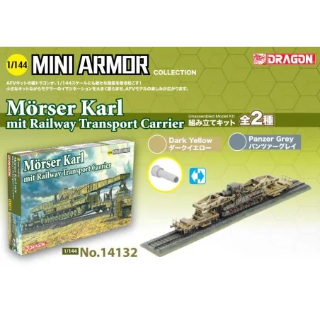 DRAGON 14132 - Morser Karl mit Railway Transport Carrier - ESCALA1/144
