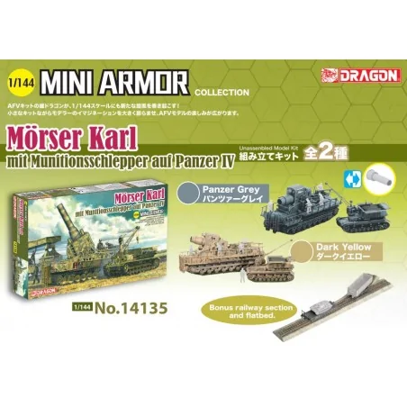 DRAGON14135 - Morser Karl mit Munitionsschlepper aufPanzer - ESCALA 1/144