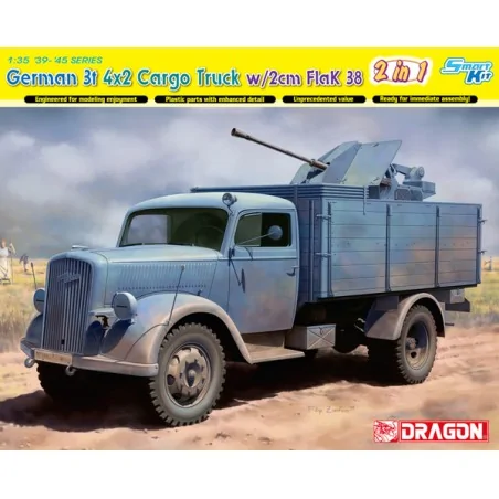 German 3t 4x2 Truck w/2cm FlaK 38 (2 in 1) Smart Kit