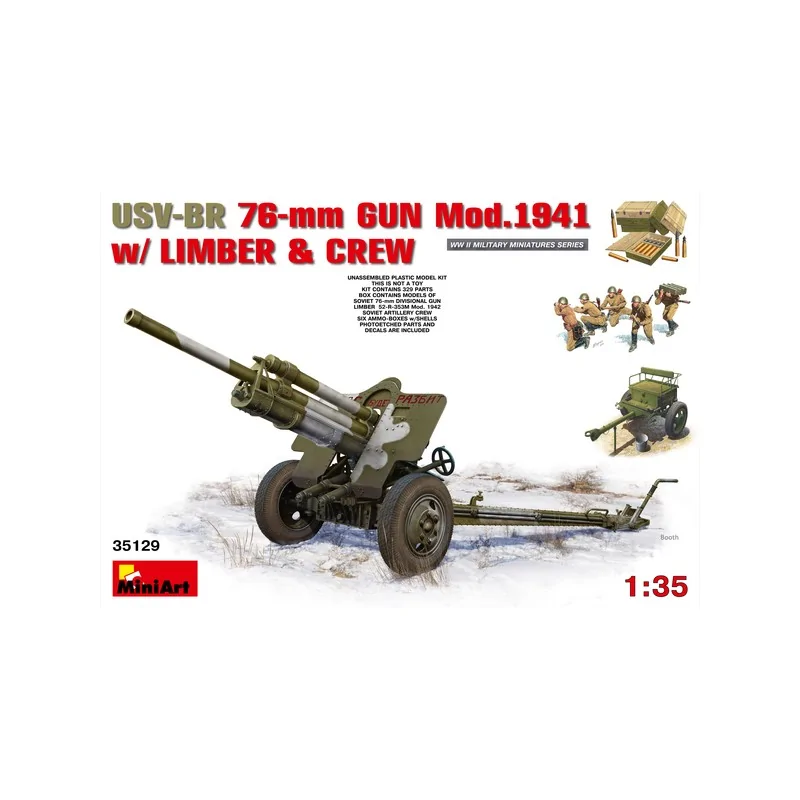 USV-BR 76-mm GUN Mod. 1941 w/LIMBER & CREW