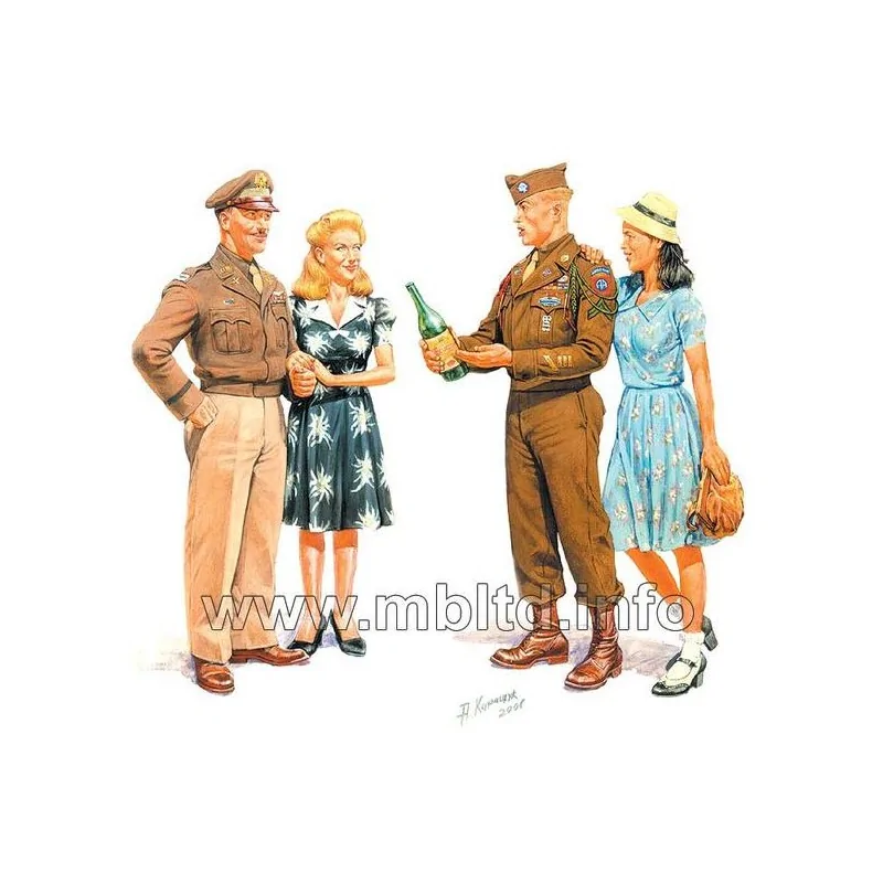 Europe 1945 - 2 GI Joes with females
