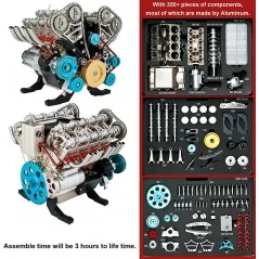Kit de construcción de motor V8 de metal más de 500 piezas